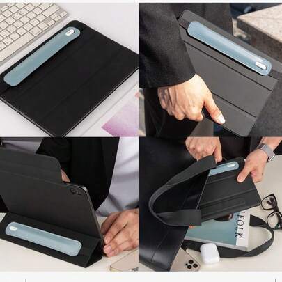 通用笔套，PU皮革弹性触控笔固定器，防丢Apple Pencil保护套