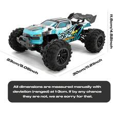 Brushless Off Road RC Car, 80KM/H High Speed Drift Vehicle, Supports Multiple Cars Racing Together, Drifting, Racing, Climbing, LED Lighting Modes, Not A Toy, For Professional Players, Collectors Or Competitive Sports Use Solely - Blue - View 9