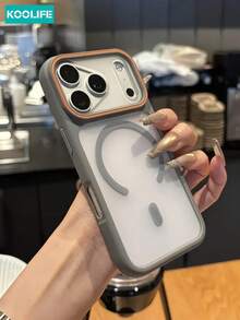 KOOLIFE 磁吸奢華半透明 PC 背板，親膚觸感，全方位防護，防撞防摔 Apple 手機保護殼，附掛繩，適用於 iPhone 17 Pro Max、16 Pro Max、15 Pro Max、14 Pro Max、13 Pro Max、17 Pro、16 Pro、15 Pro、14 Pro、13 Pro、17、16、15、14、13、12 Pro Max、12 Pro、12、11 機型；適合男女日常配戴，節日禮物首選 - 灰色 - 查看 3