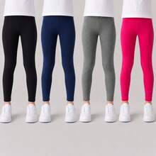 Girls' Cotton Leggings, Plain Or Printed, Comfortable Pants With Elastane, Sizes 2 To 12, Soft, Casual, School, Everyday Wear. Fitted Leggings With Elastic Waistband, Children's Fashion, Winter/Mid-Season, Comfortable, Flexible, Various Prints. - Lisa - Xem 9