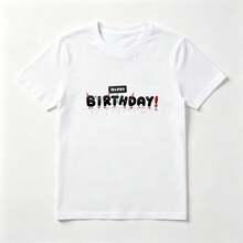 Personajes de Fiesta Playera de Algodón Blanca Infantil con Confeti - Blanco - Ver 1