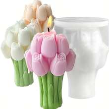 3件套3D郁金香花束蜡烛硅胶模具 - A+B+C - 查看 3