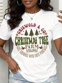 Camiseta Griswold And Co Christmas Tree Farm, Camiseta Divertida de Vacaciones, Regalo de Ardilla de Christmas Tree Farm, Top de Disfraz Navideño, Estilo Urbano Vintage, Unisex, Camiseta de Manga Corta de Algodón Suelto con Cuello Redondo, 100% algodón - Blanco - Ver 1