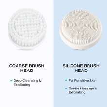 Facial Cleansing Brush Silicone Face Scrubber: 2 In1 FBS-D Electric Exfoliating Massage Device Waterproof Deep Cleaning Exfoliation Rotating Spa Machine - Electronic Skin Care Wash Clean System - 藍色的 - 查看 10