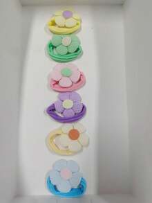 6 piezas Diadema con lazo y flor de unicolor estilo dulce - Cinta para cola de caballo y accesorios, accesorio de cabello lindo para todo el año, adecuado para moños, bodas, citas, vacaciones, uso diario, accesorio de cabello elegante - Multicolor - Ver 7