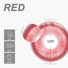 Eyeshare 1對動漫Cosplay彩色隱形眼鏡 眼睛彩色美妝隱形眼鏡 - MADRID-RED - 查看 5
