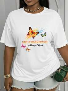 Suave, transpirable y ligera para comodidad durante todo el día. Esta camiseta casual con cuello redondo y estampado permite que el amor y los recuerdos se entrelacen para siempre.Hecho de tela suave y agradable al tacto, es cómodo y transpirable, lavable a máquina y adecuado para todas las estaciones.Atractivo y versátil, combina fácilmente con varios conjuntos. Cuello redondo clásico con un corte relajado que favorece todas las formas del cuerpo y es fácil de combinar con jeans, shorts y leggings. - Blanco - Ver 1