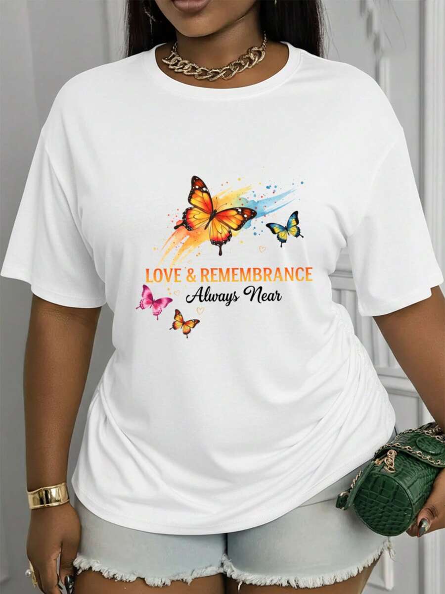 Suave, transpirable y ligera para comodidad durante todo el día. Esta camiseta casual con cuello redondo y estampado permite que el amor y los recuerdos se entrelacen para siempre.Hecho de tela suave y agradable al tacto, es cómodo y transpirable, lavable a máquina y adecuado para todas las estaciones.Atractivo y versátil, combina fácilmente con varios conjuntos. Cuello redondo clásico con un corte relajado que favorece todas las formas del cuerpo y es fácil de combinar con jeans, shorts y leggings. - Blanco - Ver 1