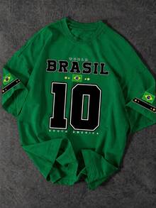 Women's Brazil Cup T-Shirt/Blouse, Brazil 10 Stylish 2026, 100% - 綠旗 - 查看 1