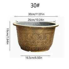 4.81 加仑防锈花园种植盆，特大号红色和铜色几何图案树脂花盆 | 户外装饰圆形种植盆，适用于庭院景观 | 2.17 加仑水培容器，用于花园装饰 - 新款 - 查看 8