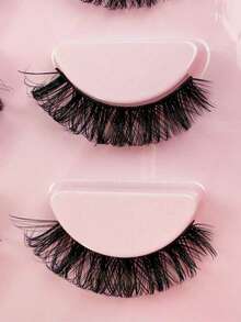 20 Pairs Russian Style D-Curl Natural Faux Mink Eyelashes, Cat Eye Long Tail Dense Fluffy False Eyelash Set - Multicolor - View 4