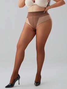 2 Paar Oversize Strumpfhosen für Damen, sexy 30D transparente kaffeebraune Strumpfhosen, modisch minimalistisch, bequem & vielseitig - Kaffeebraun - Übersicht 6