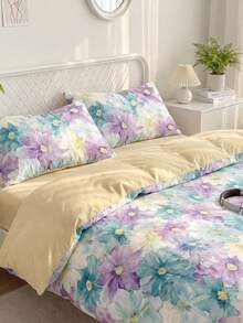 Bộ ga giường 2/3 món, in kỹ thuật số họa tiết hoa, trang trí nội thất thoải mái, thân thiện với da thoáng khí, mềm chống xù lông, bao gồm vỏ chăn & vỏ gối, không kèm ruột chăn, phù hợp cho size đôi/đơn/king/tiêu chuẩn, dùng cho mọi mùa, dệt may gia đình, giặt máy được - Nhiều màu - Xem 5