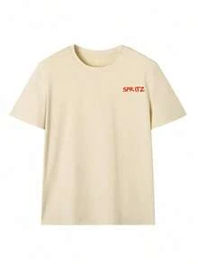 playeras casuales de mujer con estampado "Spritz Club" y cóctel, playera de algodón color crema ideal para looks frescos y modernos en 2026 - Blanco - Ver 4