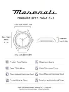 Maserati 極簡奢華 30m 防水不鏽鋼錶帶休閒腕錶,R8873640001 - 藏蓝色 - 查看 7