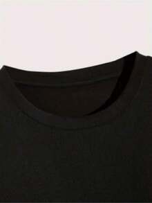 Versatile Casual Loose Fit Short Sleeve T-Shirt With Fun Print, Ideal For Holidays, Work And Everyday Wear - 酒紅色 - 查看 3