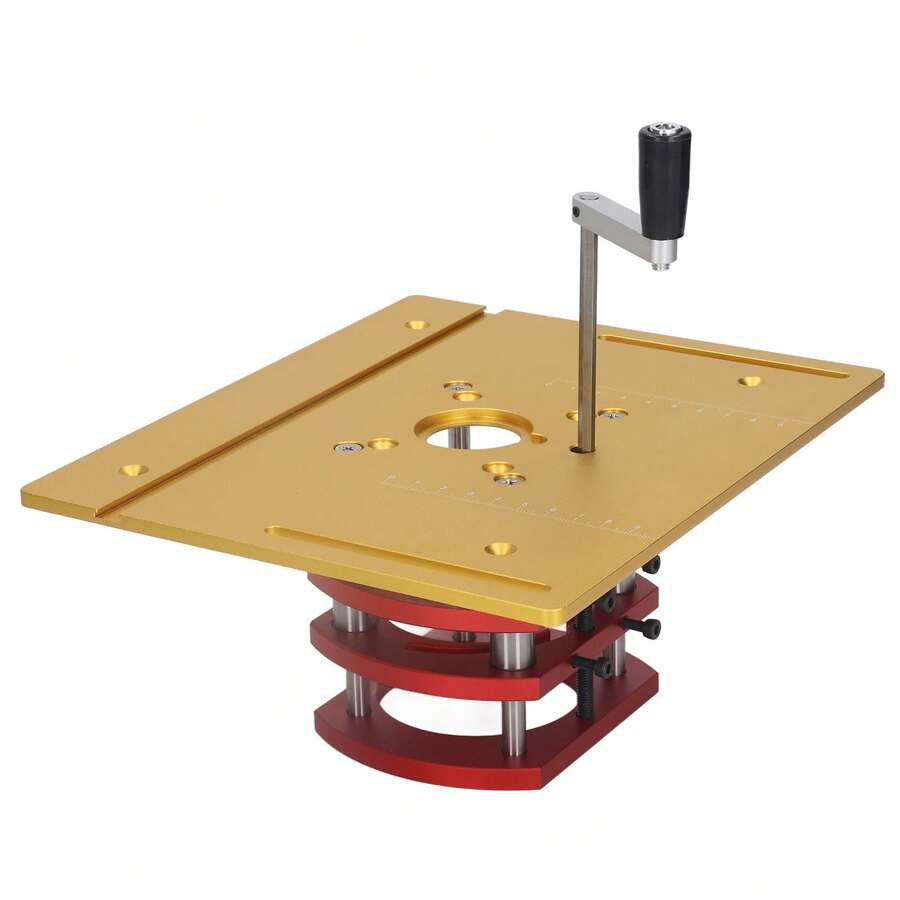 Router Riser With Top Plate, Router Lift Base, Woodworking Grooving, Trimming, Beveling, Router Table Base, Table Lift System - Gold - View 1