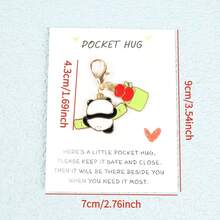 1pc/2pcs Cute Panda & Apple Keychain, Classic Chinese Style Car/Bag Pendant, Versatile Minimalist Casual Chic, Gentle & Elegant, Suitable For Daily Wear, Party, Festivals; Fits All, Suitable For Commuting, Party Wear, Fashion Accessory - Black and White - View 9