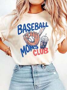 Nueva Llegada 2026, Camiseta de Mamá de Béisbol, Camiseta de Mamá de Béisbol para el Día del Partido, Camiseta Linda de Mamá Deportista, Camiseta Deportiva para el Día de la Madre, Camiseta - Blanco - Ver 6