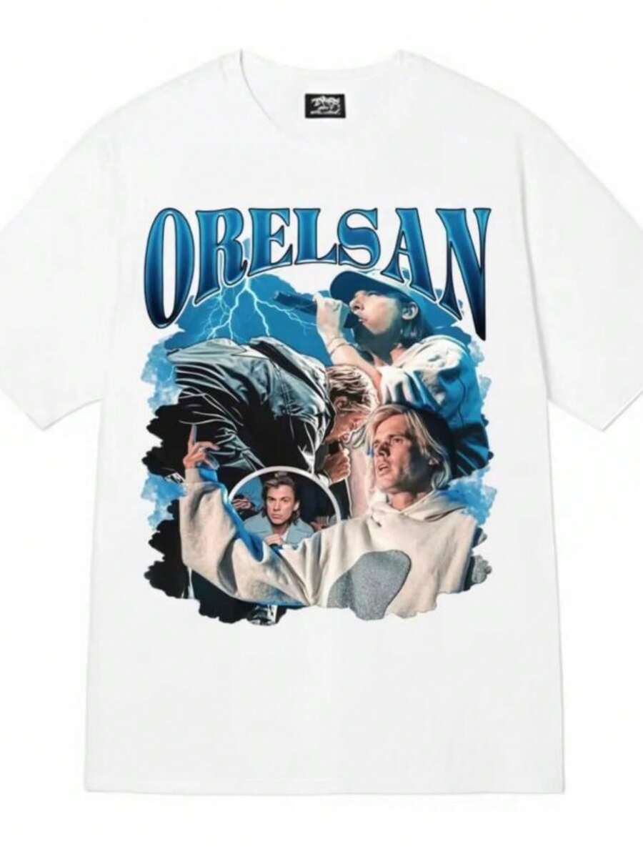 blusas para mujer Rapper Orelsan Gothic Graphics Print Tshrit Men Women Streetwear Casual Aesthetic Clothing pure cotton Y2k Tshrits Streetwear - Blanco - Ver 1