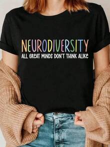Camiseta unisex de manga corta, para mujerNeurodiversidadConcienciaCamiseta-GenialMentesPIENSADe manera diferente&NeurodiversoRotulación,PastelMamáSuperior,InformalRedondoCuelloTeeMentalSoporte,AceptaciónConjuntos de ropaAsequibleMujeresRopa, 220gAlta CalidadPuroCamisetaConMinimalistaImpresión,SuaveYTranspirableTela,CómodoYSueltoAdecuadoParaTodosDíaDesgaste,AdecuadoParaOficinaInformalDesgaste,PrimaveraYVeranoDiarioApariencia,EleganteYJovenDiseñoRopaDePlayeras de hombrehombre, , , Dazymujer,romwehombres, bohochic,maestrasregalos,camisetaparaconjuntos de mujercon curvasparamu,y2k, - Negro - Ver 6