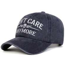 1顶男士“Don't Care Anymore”刺绣水洗棒球帽，户外运动防晒休闲帽，适合春秋季旅行、海滩、派对等场合。 - 多色 - 查看 3