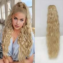 Pelucas para mujer, peluca de cola de caballo con clip de garra para comercio exterior, cabello largo y rizado para mujer 99j, cola de caballo alta y esponjosa con ondas de agua y rizos de lana,  al por mayor del fabricante. - Abuela Gray - Ver 5