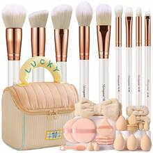 32PCS Makeup Tools Set Including:9Pcs Silver PCS Makeup Brush Set+1pc Storage Bag+4PCS Makeup Sponges+4PCS Mini Makeup Sponges+4PCS Triangle Powder Puffs+4PCS Mini Air Cushion Powder Puffs+2PCS Circular Powder Puffs+1pc Nose Wash Brush+1pc Hairband+2PCS Hand Bowl Strap - Multicolor - View 13