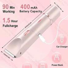 2025 Womens Shaver Dual-Head Bikini Trimmer For Women 2-In-1 Women's Body Shaver USB Charge Waterproof Painless Electric Razors For Silk Skin,IPX7,Valentine's Day Gift (Pink) - 粉紅色的 - 查看 2