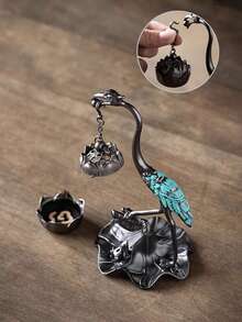 Crane & Lotus Hanging Incense Burner/Candle Holder, Room Decor Item, Suitable For Halloween, Autumn, Holidays, Winter, Valentine's Day, Wedding, Birthday, Room Decoration, Ramadan Decoration, Home Decor, Living Room Decor, House Decoration - Crane Incense Burner - View 2