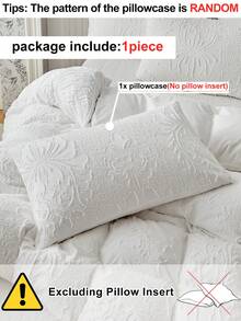 1 pieza Funda de almohada con bordado calado de estilo bohemio en blanco, funda de almohada decorativa de poliéster de estilo vintage, adecuada para todas las estaciones, decoración, lavable a máquina, sin incluir el relleno de la almohada - Blanco - Ver 4