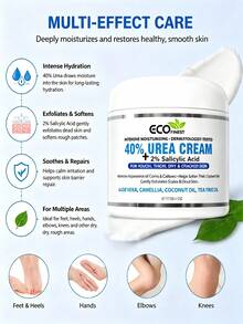 40% Urea Cream With 2% Salicylic Acid – Intensive Repair Moisturizer For Cracked Heels, Dry Hands, Scaly Elbows & Rough Knees – Enriched With Aloe Vera, Coconut Oil & Tea Tree Oil (113g) - Full Size - View 2
