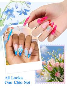 Beetles 30 Colors 10ml HEMA Free Gel Polish Set, Summer Garden Neon Bright Blue Purple, Base Top Coat With Swatch Card, UV LED Lamp Manicure Gift For Women - 30 Colors 10ml Summer Garden - 查看 9
