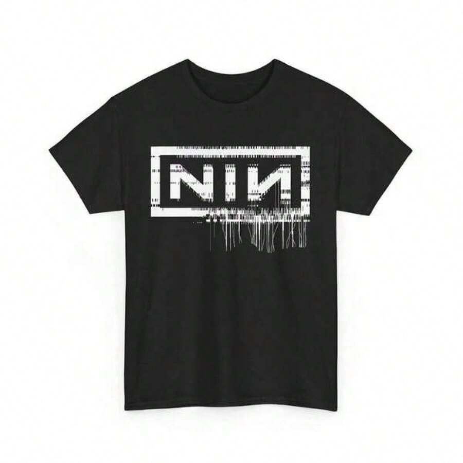 Camiseta de Nine Inch Nails, Camiseta de la Banda NIN, Camiseta Unisex de Banda de Rock - Negro - Ver 1