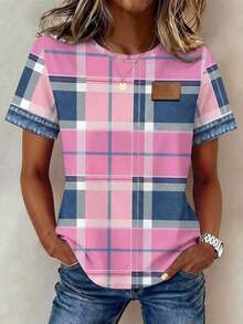 Camiseta holgada de mujer con gráfico de corazón minimalista casual para el Día de San Valentín, Carnaval, corazón lindo y casual - Multicolor 8 - Ver 4