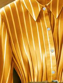 Vestido ajustado de mujer con camisa de rayas - Amarillo claro - Ver 4