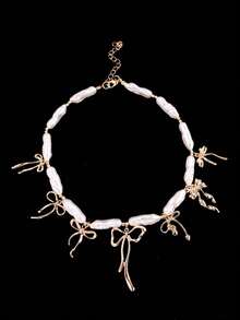 1 chiếc vòng cổ ngọc trai bất đối xứng kiểu Baroque cao cấp, sang trọng, phong cách nghỉ hè, thích hợp cho phụ nữ đeo hàng ngày, dự lễ hội và tiệc tùng. - Nhiều màu - Xem 3