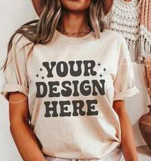 Bella Canvas 3 Natural Mockup, Mockup de Camiseta Lisa Color Crema Suave, Mockup de Modelo Femenino, Mockup de Camiseta de Alta Resolución, Mockup Crema Claro - Camiseta Unisex de Manga Corta, Cuello Redondo, Algodón Suelto, Estilo Urbano Vintage, blusas para mujer. blusas.blusas casuales para dama. - Blanco - Ver 4