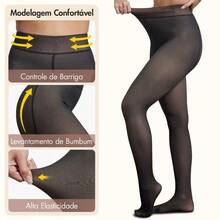 Women's Winter Warm Fleece Plush Lined Thermal Tights - màu đen - Xem 6