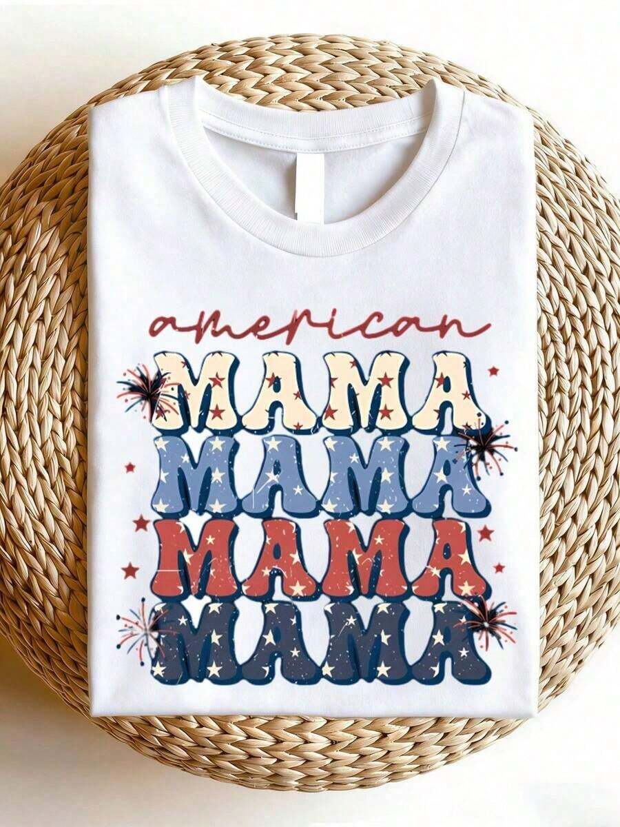 Camisetas con diseños gráficos hechas 100% con diseños que atraen a las madres estadounidenses, batik de alta calidad en estilo vintage, perfectas para mujeres. Regalos Ideales para Pascua, Día de la Madre, Día del Padre y la Temporada de Béisbol. Camiseta Estampada de Mujer 100% Algodón Puro. - Blanco - Ver 1