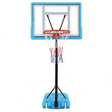 Same Model Code: 08071457 PVC Transparent Board Basket Frame Adjustable 115-135cm Poolside Basketball Hoop Blue - As Pic - View 12
