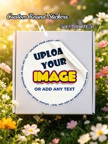 500/1000pcs Customized Stickers, Personalized Logo/Photo Labels, Personalized Bottle Stickers, DIY Party Beverage Packaging, Elegant Celebration Decor, Promotional Business Stickers, Holiday Event Stickers, Customizable Marketing Promotional Stickers - Multicolor - View 2