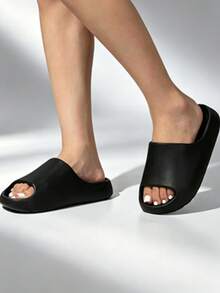 Cloud Slides For Women And Men, Platform Slides Slippers, Non-Slip Quick Drying Soft Lightweight Shower Shoes, Thick Sole Open Toe Slides Sandals For Indoor & Outdoor - Black - View 2