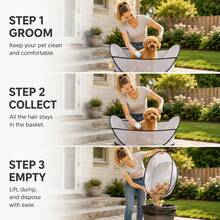 1pc Pet Shaving Haircut Bib, Dog And Cat Grooming Tools, Easy To Clean Hair, Home And Pet Salon Use Haircut Bib - Grey - View 3