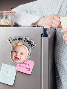 1pc Custom Baby Face Fridge Magnets, Personalized Text Acrylic Magnets, Kitchen Decor, Mother's Day/Father's Day Gifts, New Parent Keepsakes, Baby Shower Gift - Multicolor - View 18