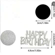 100pcs Multicolor Paper Confetti, Birthday Party Letter & Round Table Decor, Wedding Party Decoration, 50pcs Silver Glitter + 50pcs Black - View 4