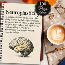 1 pieza Cuaderno de investigación científica médica con diagrama de anatomía cerebral y vías neurales - Diario de laboratorio de espiral encuadernado sobre neuroplasticidad, adecuado para estudiantes de medicina, neurocientíficos, regalo para enfermeras/médicos, para mapeo cerebral y toma de notas - J - Ver 4