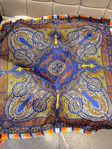 1 chiếc khăn vuông satin 65*65cm họa tiết Paisley xanh & vàng, khăn đa năng nhẹ dùng cho mọi mùa, đa công dụng làm khăn quàng cổ, khăn choàng, khăn thắt eo cho đi chơi hàng ngày, tiệc tùng, du lịch - Nhiều màu - Xem 16