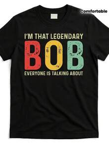 Camiseta unisex de manga corta, VeranoTopsBobPersonalNombrePrimeroNombreDivertidoBobDichoBobMemeGenialDiseñoCalleTendenciasEstiloMujeresTeeCómodoRedondoCuelloPantalones cortosIgualGéneroDiseñoYMangasHombresTCamisasPlayeras de veranohombre, , , Dazymujer,romwehombres, bohochic,maestrasregalos,camisetaparaconjuntos de mujercon curvasparamu,y2k, - Negro - Ver 6