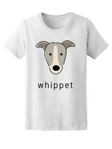 Camiseta de dibujos animados con un lindo cachorro Whippet para mujer -Imagen de Shutterstock, talla X-Large para mujer - Blanco - Ver 1